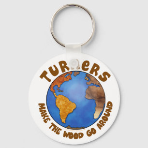 Turners-Kugel lustige Woodturning Erde Schlüsselanhänger