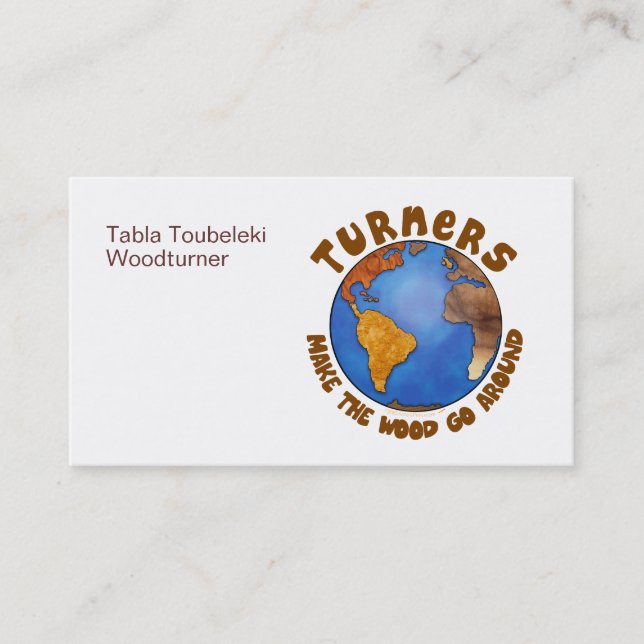 Turners-Kugel lustige Woodturning Erde Visitenkarte (Vorderseite)