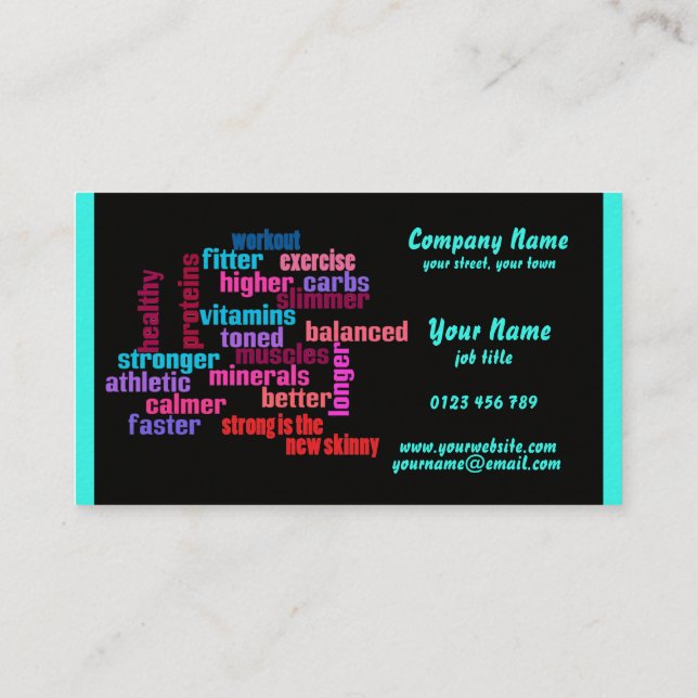 Turnhalle, Sportverein oder Trainer-Visitenkarte 2 Visitenkarte (Rückseite)