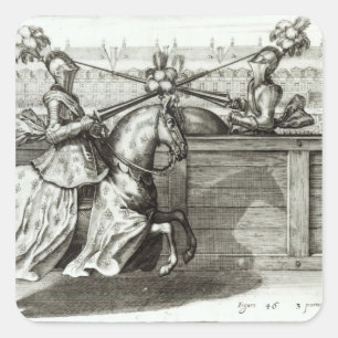 Turnier auf einem Platz Quadratischer Aufkleber