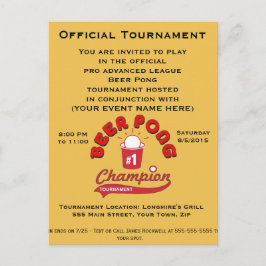 Turnier Einladungspostkarte