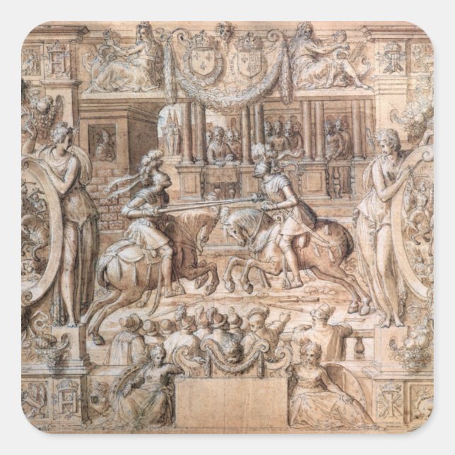 Turnier Quadratischer Aufkleber (Vorderseite)