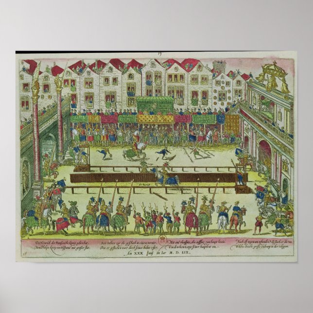 Turnier, während dessen Henri II Poster (Vorne)