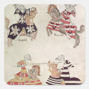 Turnierende Ritter, von Sir Thomas Holmes' Book Quadratischer Aufkleber