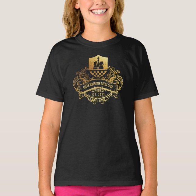 Turniername Sponsor des Schachklub-Turniers auf de T-Shirt (Vorderseite)