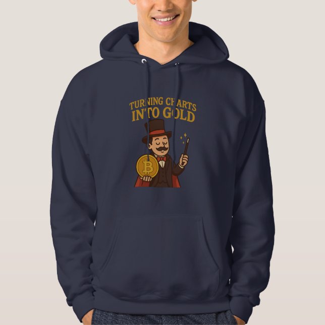 Turning Charts Into Gold Bitcoin Magician Hoodie (Vorderseite)