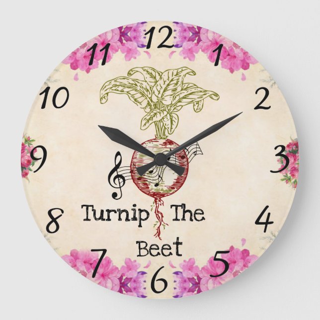 Turnip The Beet Wall Clock Große Wanduhr (Vorderseite)