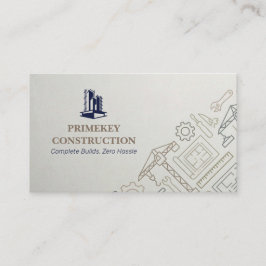 Turnkey Construction Services | Minimalist Grey Visitenkarte