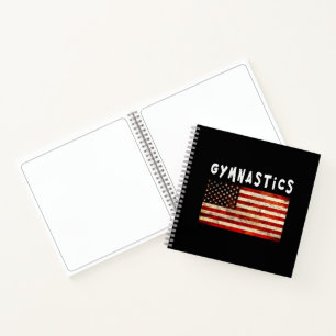 Turnkunst Grunge Amerikanische USA-Flagge Notizbuch