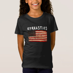 Turnkunst Grunge Amerikanische USA-Flagge T-Shirt
