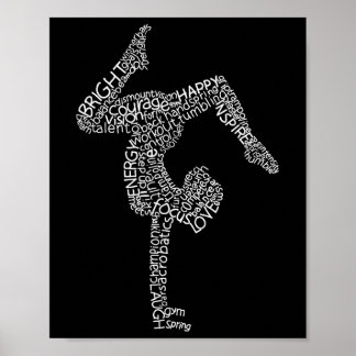 Turnkunst Typografie Lustiger Turner Handstand Fra Poster