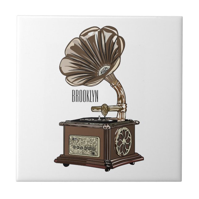 Turntable Cartoon Fliese (Vorderseite)