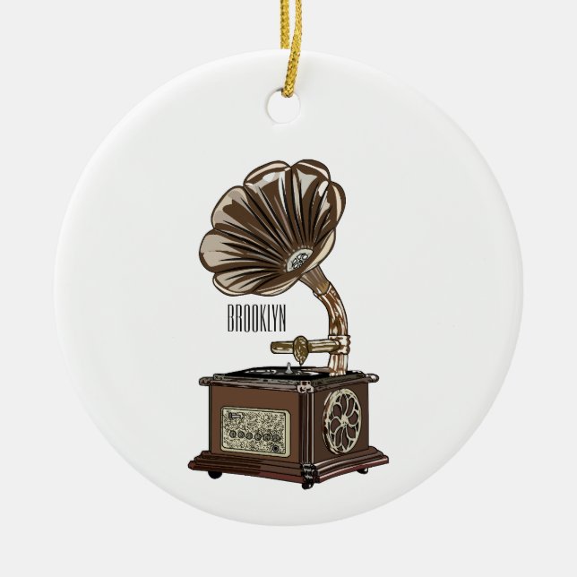 Turntable Cartoon Keramik Ornament (Vorne)