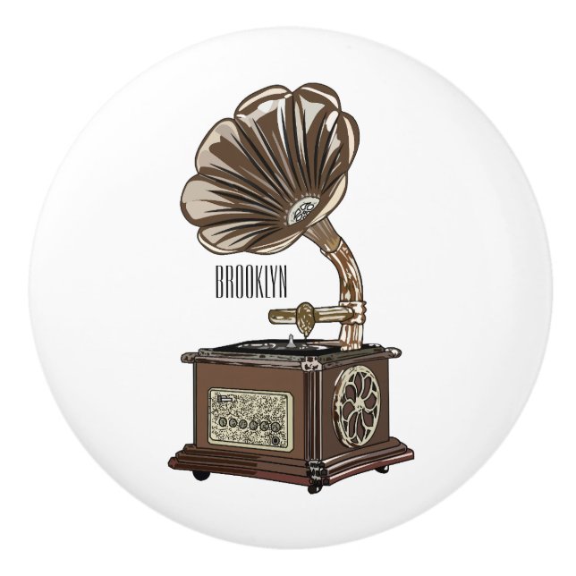 Turntable Cartoon Keramikknauf (Vorderseite)