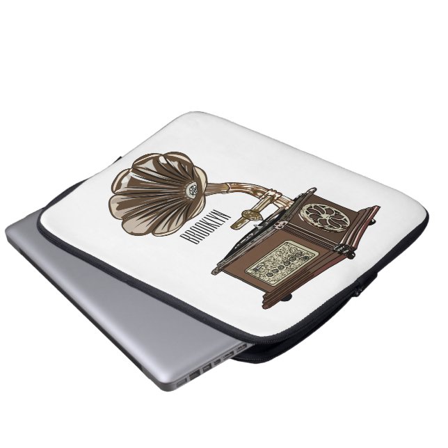 Turntable Cartoon Laptopschutzhülle (Vorne Knopf)