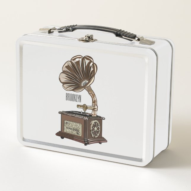 Turntable Cartoon Metall Brotdose (Vorderseite)