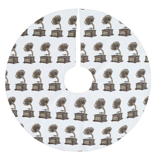 Turntable Cartoon Polyester Weihnachtsbaumdecke (Vorderseite)