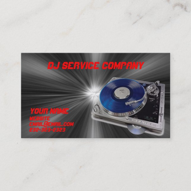 Turntable-DJ-Geschäfts-Karte Visitenkarte (Vorderseite)