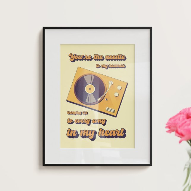 Turntable mit Liebe-bezogenen Text. Poster (Von Creator hochgeladen)