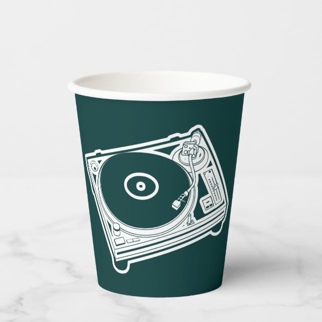 Turntable "Old School Wax" (Vinyl) Pappbecher (Vorderseite)