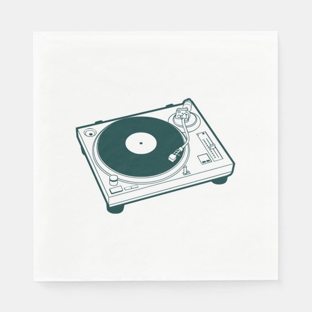 Turntable "Old School Wax" (Vinyl) Serviette (Vorderseite)