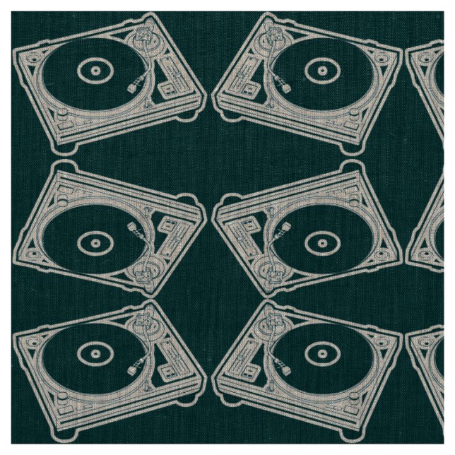 Turntable "Old School Wax" (Vinyl) Stoff (Muster)