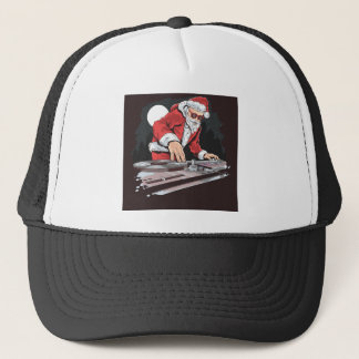 Turntable-Tanz WeihnachtsParty DJ Weihnachtsmann Truckerkappe