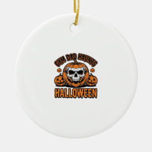 Turnvater Halloween Vintage Kürbis Schädel_1 Keramik Ornament