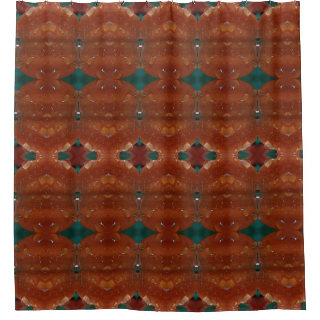 Turq & Coral Ikat Duschvorhang (Vorderseite)
