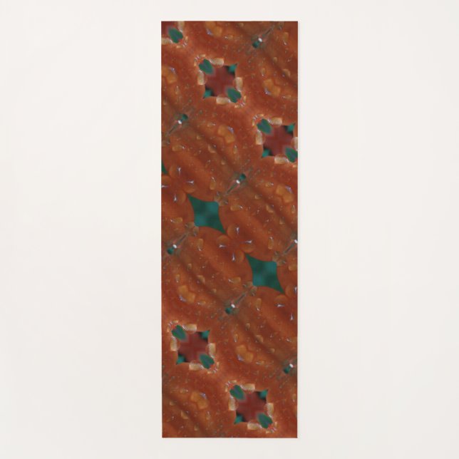 Turq & Coral Ikat Yogamatte (Vorderseite)