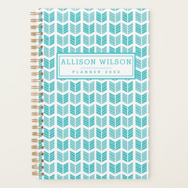 Turqoise Ethnic Aztec Arrows Pattern Planer (Vorderseite)