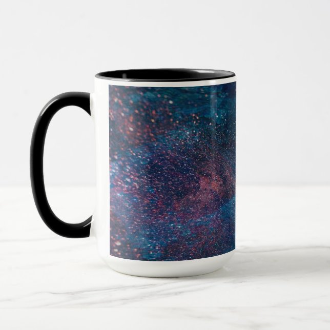 Turqouise Galaxy Paint Glitzern Tasse (Links)