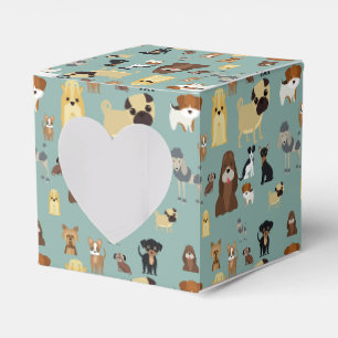 Turqouise Hintergrund Hunde Muster. Geschenkschachtel