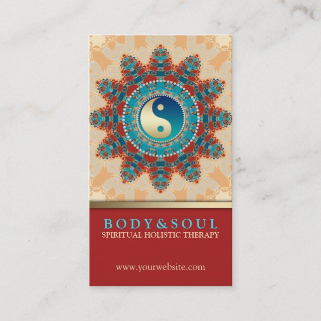 Turqouise Terre Yin Yang Cartes de visite du Nouve (Devant)
