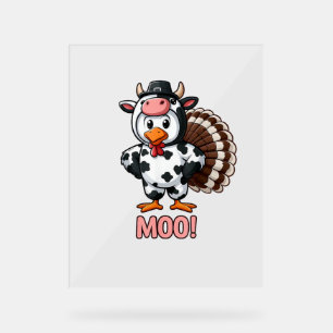 Turquie En Costume De Vache, Moo Drôle Thanksgivin