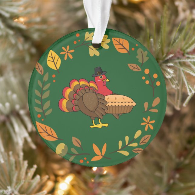 Turquie mignonne avec tarte Citrouille Thanksgivin (Arbre)