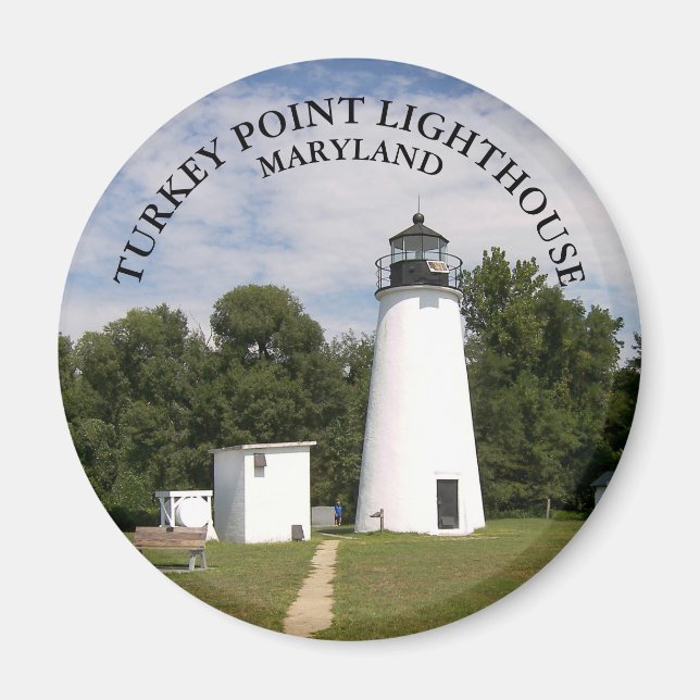 Turquie Point Lighthouse, Maryland Round Magnet (Devant)