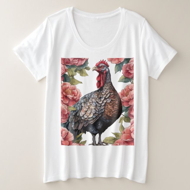 Turquie Sauvage De L'Alabama Avec Fleurs De Camell (Design devant)