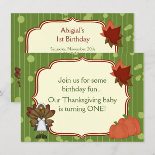 Turquie Thanksgiving 1er anniversaire Invitation p