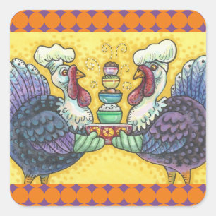 TURQUIE & TOUS LES FIXINS MERCI STICKERS Squ