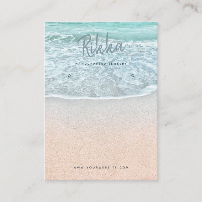 Turquioise Ocean Earring Display Business Card Visitenkarte (Vorderseite)