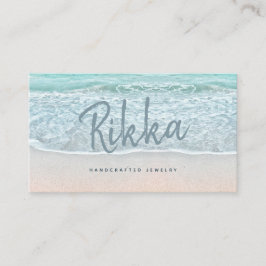 Turquioise Ocean Sandy Beach Handmade Schmuck Visitenkarte