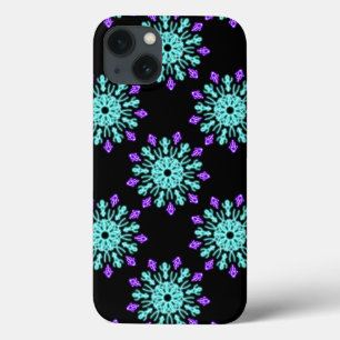 Turquiose und lila neon Blume Case-Mate iPhone Hülle