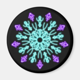 Turquiose und lila neonale Blume Magnet