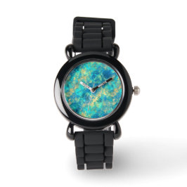 Turquise Crumpled Textur Armbanduhr