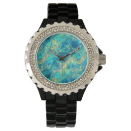 Turquise Crumpled Textur Armbanduhr
