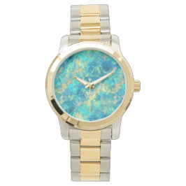 Turquise Crumpled Textur Armbanduhr