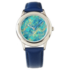 Turquise Crumpled Textur Armbanduhr