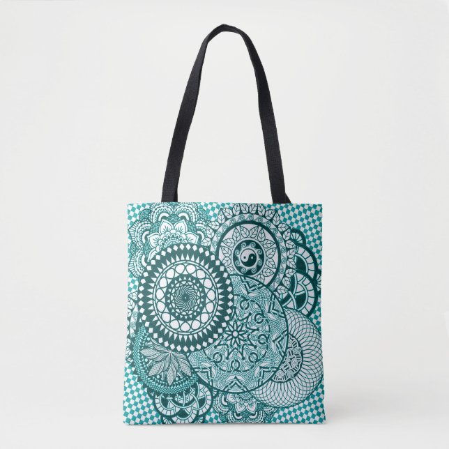 Turquise Mandala-Tasche Tasche (Vorderseite)