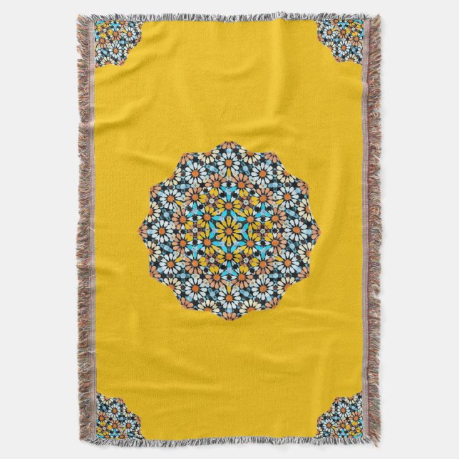 Turquise und gelber Marmor marokkanischer Mosaik Decke (Vorderseite Vertikal)
